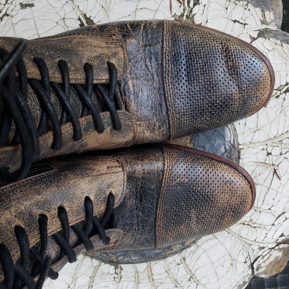 Bed Stu Combat Boots Distressed Brown Sabre 7 - Picture 5 of 8